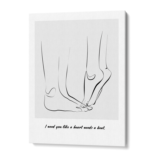 Personalized Line Art - Tip Toe (Grey) Nook At You
