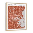 Load image into Gallery viewer, Map Art - Burnt Orange - Modern #2 Wall Journals Canvas Wooden Frame