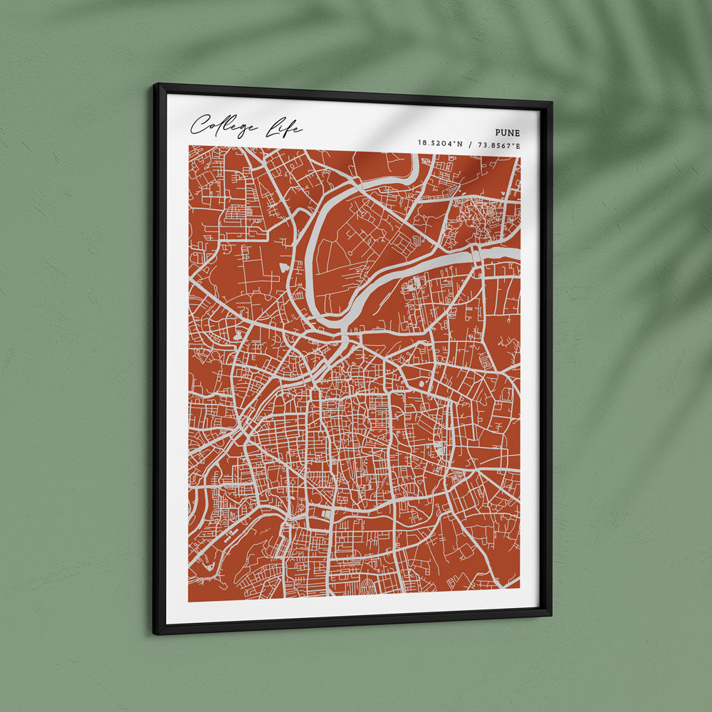 Map Art - Burnt Orange - Modern #2 Wall Journals