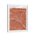 Load image into Gallery viewer, Map Art - Burnt Orange - Modern #2 Wall Journals Matte Paper White Frame