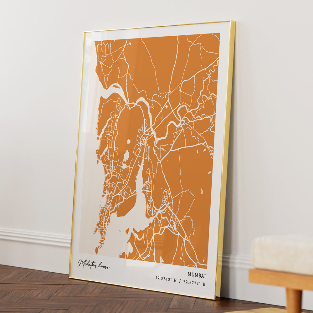Map Art - Amber - Modern #1