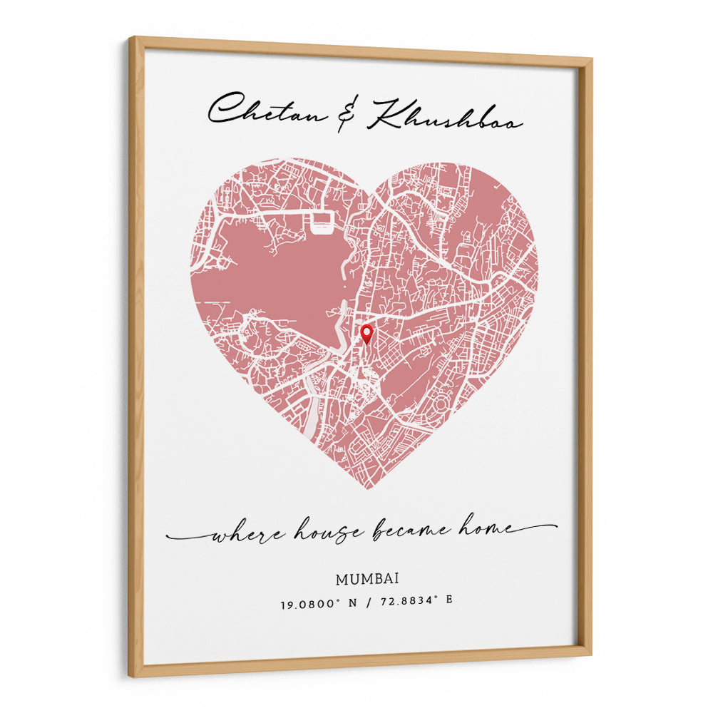 Map Art - Baby Pink - Love