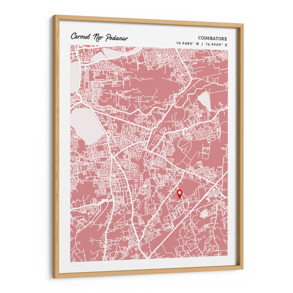 Map Art - Baby Pink - Modern #2