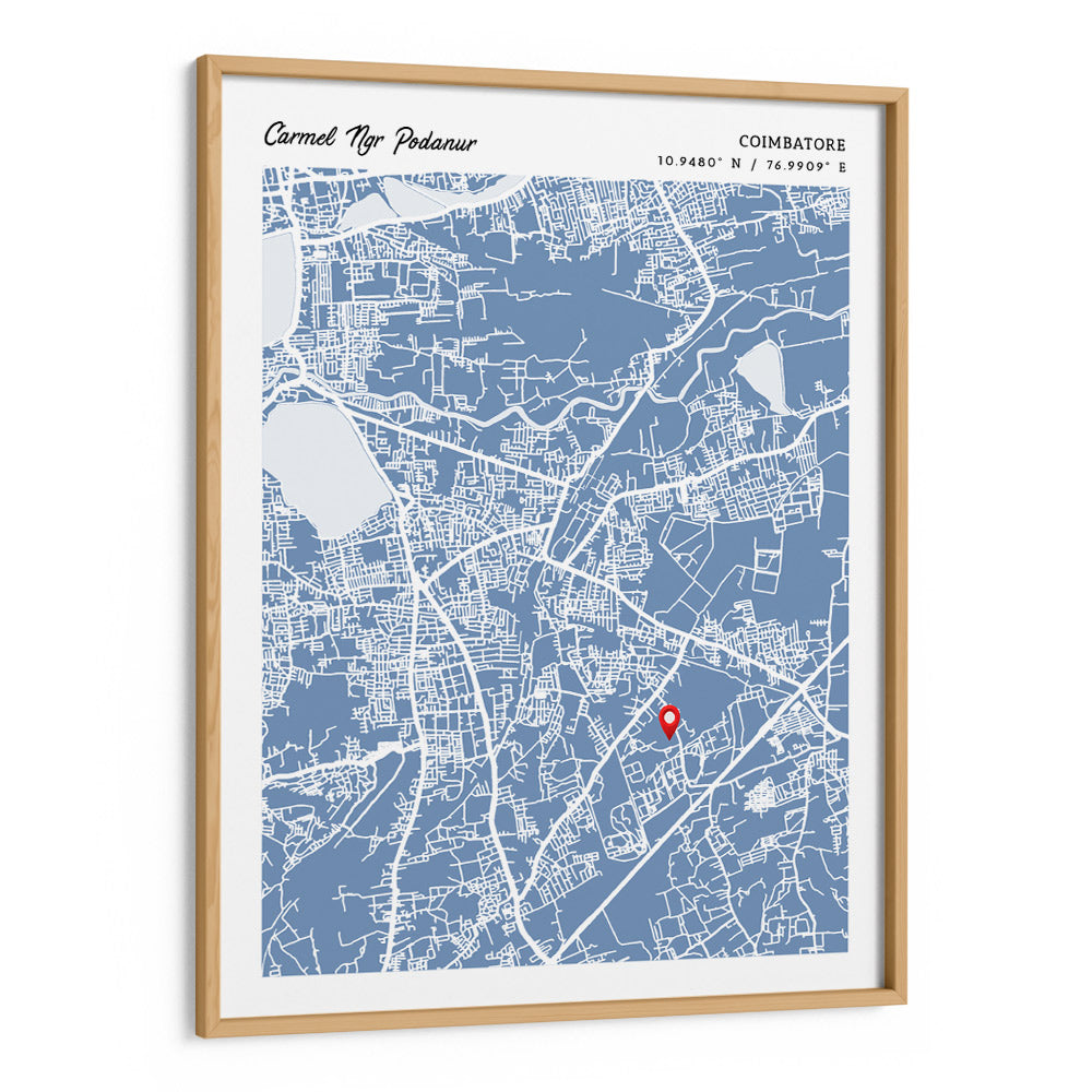 Map Art - Powder Blue - Modern #2