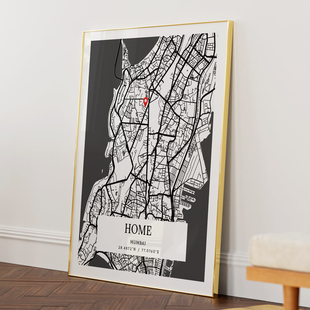 Map Art - Slate Grey - The Executive