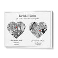 Load image into Gallery viewer, Dual Heart City Map - White Wall Journals Matte Paper Rolled Art
