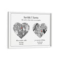 Load image into Gallery viewer, Dual Heart City Map - White Wall Journals Matte Paper White Frame
