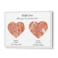 Load image into Gallery viewer, Dual Heart City Map - Burnt Orange Wall Journals Matte Paper Rolled Art
