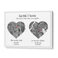 Load image into Gallery viewer, Dual Heart City Map - Slate Grey Wall Journals Matte Paper Rolled Art
