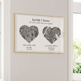 Load image into Gallery viewer, Dual Heart City Map - Slate Grey Wall Journals Matte Paper Gold Metal Frame
