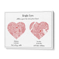 Load image into Gallery viewer, Dual Heart City Map - Baby Pink Wall Journals Matte Paper Rolled Art
