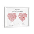 Load image into Gallery viewer, Dual Heart City Map - Baby Pink Wall Journals Matte Paper White Frame
