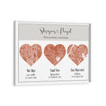 Load image into Gallery viewer, Triple Heart City Map - Burnt Orange Wall Journals Matte Paper White Frame
