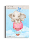 Load image into Gallery viewer, Personalized Birth Poster - Baby Elephant Wall Journals Matte Paper Rolled Art
