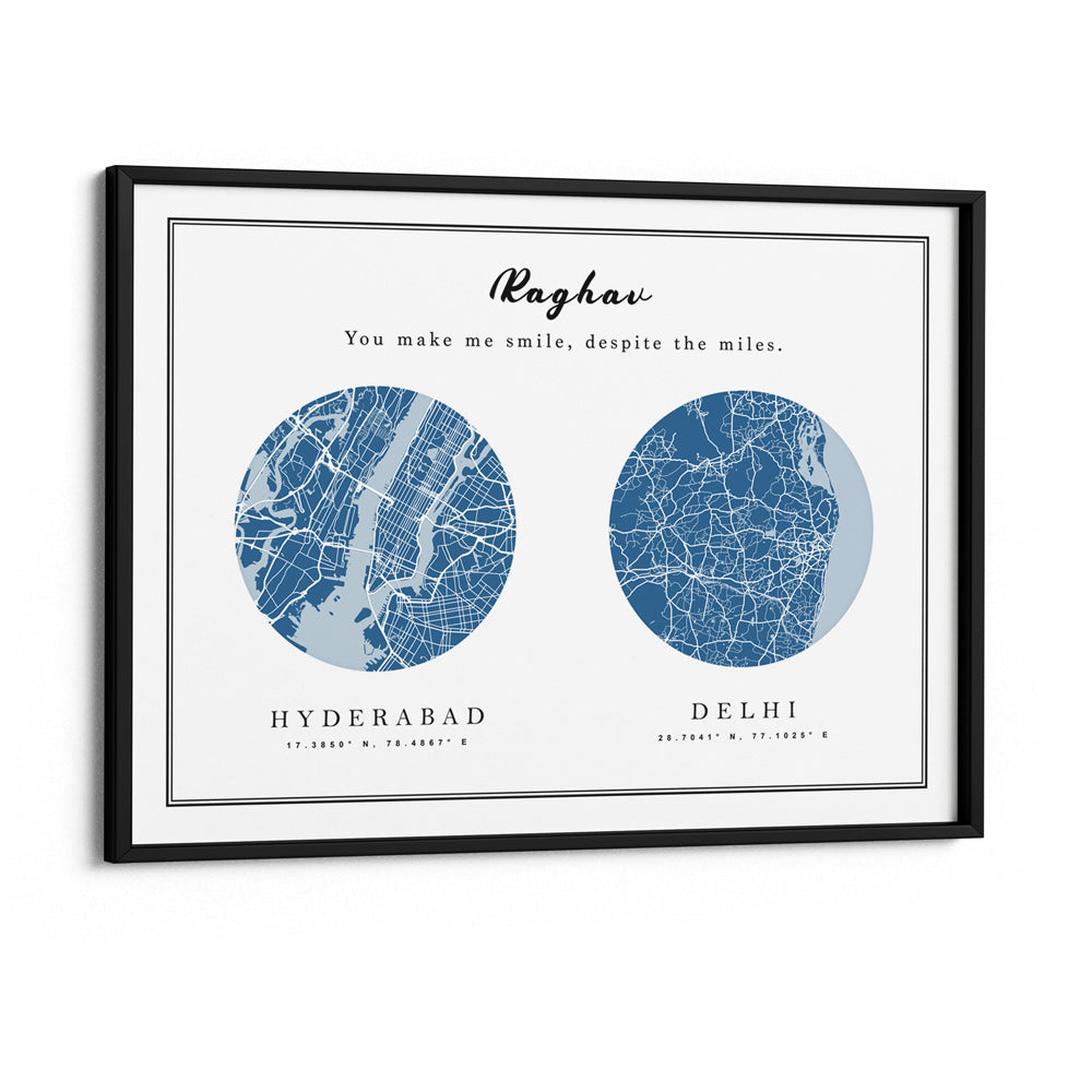Dual Expression - Classic Blue (Pantone of the Year 2020) Wall Journals Matte Paper Black Frame