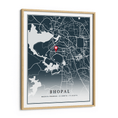 Load image into Gallery viewer, Map Art - Deep Blue - Classic Wall Journals Premium Luster Paper Wooden Frame
