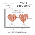 Load image into Gallery viewer, Dual Heart City Map - Burnt Orange
