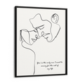 Load image into Gallery viewer, Personalized Line Art - Love (White) Nook At You Premium Luster Paper Black Frame
