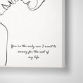 Load image into Gallery viewer, Personalized Line Art - Love (White) Nook At You Matte Paper Black Frame
