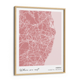 Load image into Gallery viewer, Map Art - Baby Pink - Modern #1 Wall Journals Premium Luster Paper Wooden Frame
