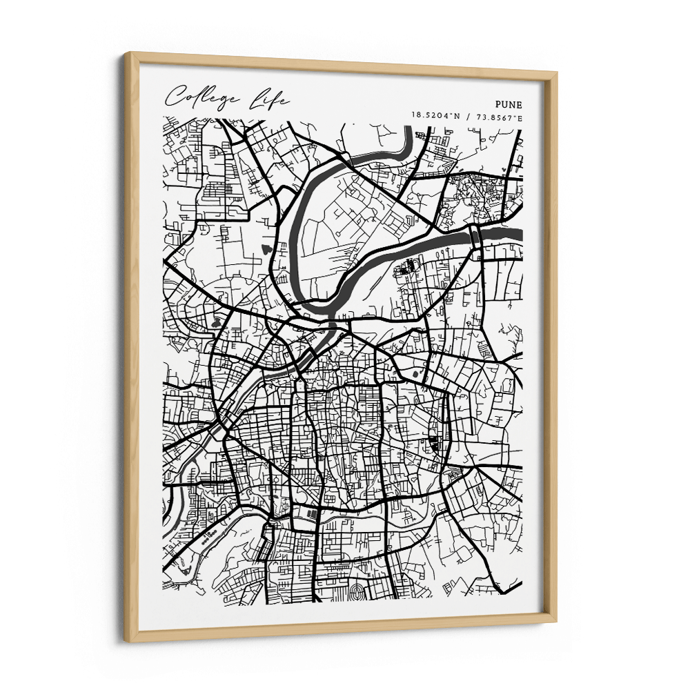 Map Art - White - Modern #2 Wall Journals Matte Paper Wooden Frame