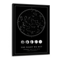 Load image into Gallery viewer, Custom Star Map - Black - Lunar Wall Journals Matte Paper Black Frame
