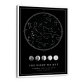 Load image into Gallery viewer, Custom Star Map - Black - Lunar Wall Journals Matte Paper White Frame
