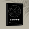 Load image into Gallery viewer, Custom Star Map - Black - Lunar Wall Journals  
