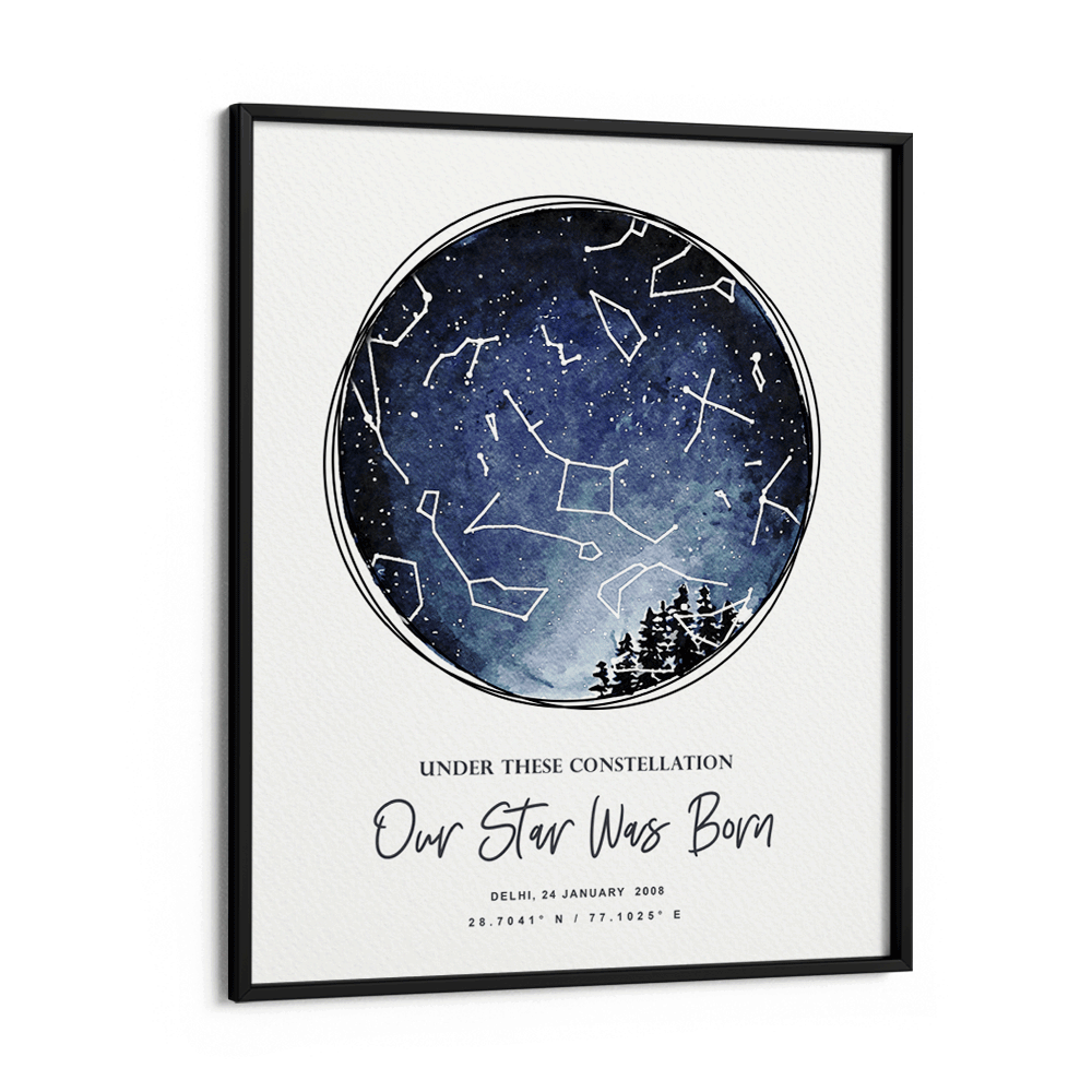 Custom Star Map - Starry Night Wall Journals Matte Paper Black Frame