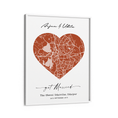Load image into Gallery viewer, Map Art - Burnt Orange - Love Wall Journals Matte Paper White Frame

