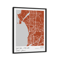 Load image into Gallery viewer, Map Art - Burnt Orange - Modern #1 Wall Journals Matte Paper Black Frame
