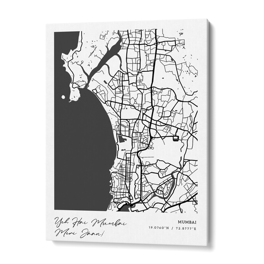 Map Art - White - Modern #1 Wall Journals Canvas Gallery Wrap