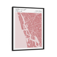 Load image into Gallery viewer, Map Art - Baby Pink - Modern #2 Wall Journals Matte Paper Black Frame
