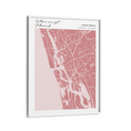 Load image into Gallery viewer, Map Art - Baby Pink - Modern #2 Wall Journals Matte Paper White Frame
