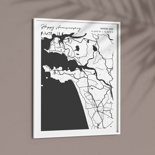 Map Art - White - Modern #2 Wall Journals  