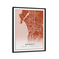 Load image into Gallery viewer, Map Art - Burnt Orange - Classic Wall Journals Matte Paper Black Frame
