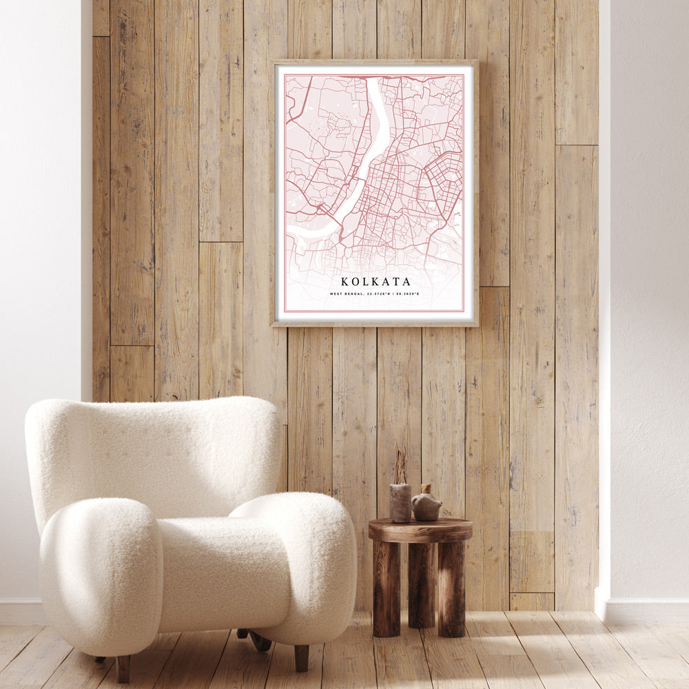 Map Art - Baby Pink - Classic Wall Journals  