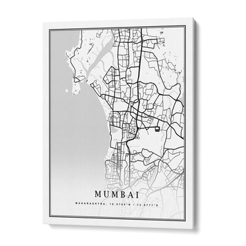 Map Art - White - Classic Wall Journals Canvas Gallery Wrap