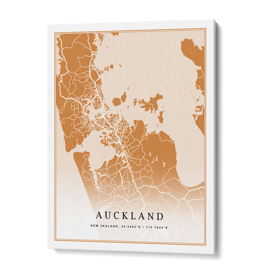 Map Art - Mustard - Classic Wall Journals Canvas Gallery Wrap