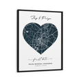 Load image into Gallery viewer, Map Art - Deep Blue - Love Wall Journals Matte Paper Black Frame
