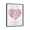 Load image into Gallery viewer, Map Art - Baby Pink - Love Wall Journals Matte Paper Black Frame
