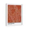 Load image into Gallery viewer, Map Art - Burnt Orange - Pantone Wall Journals Matte Paper White Frame
