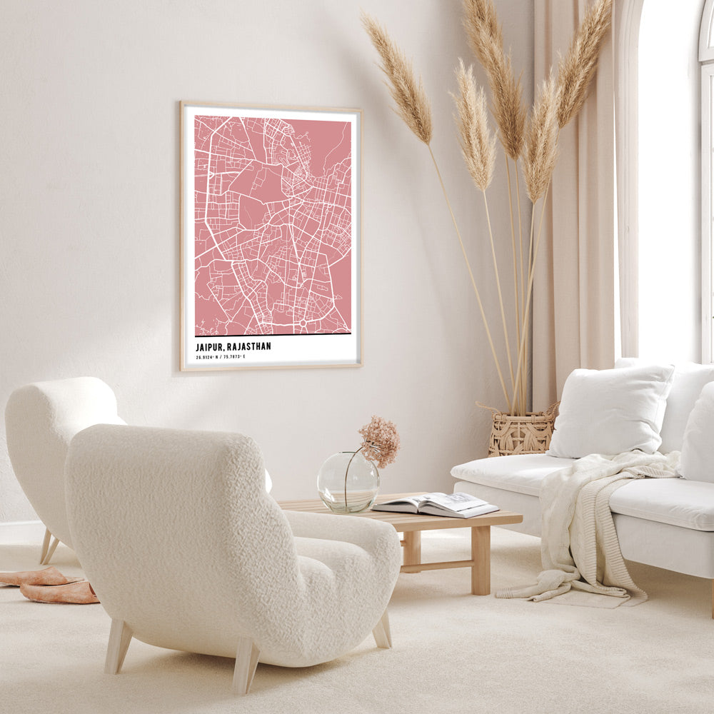 Map Art - Baby Pink - Pantone Wall Journals  