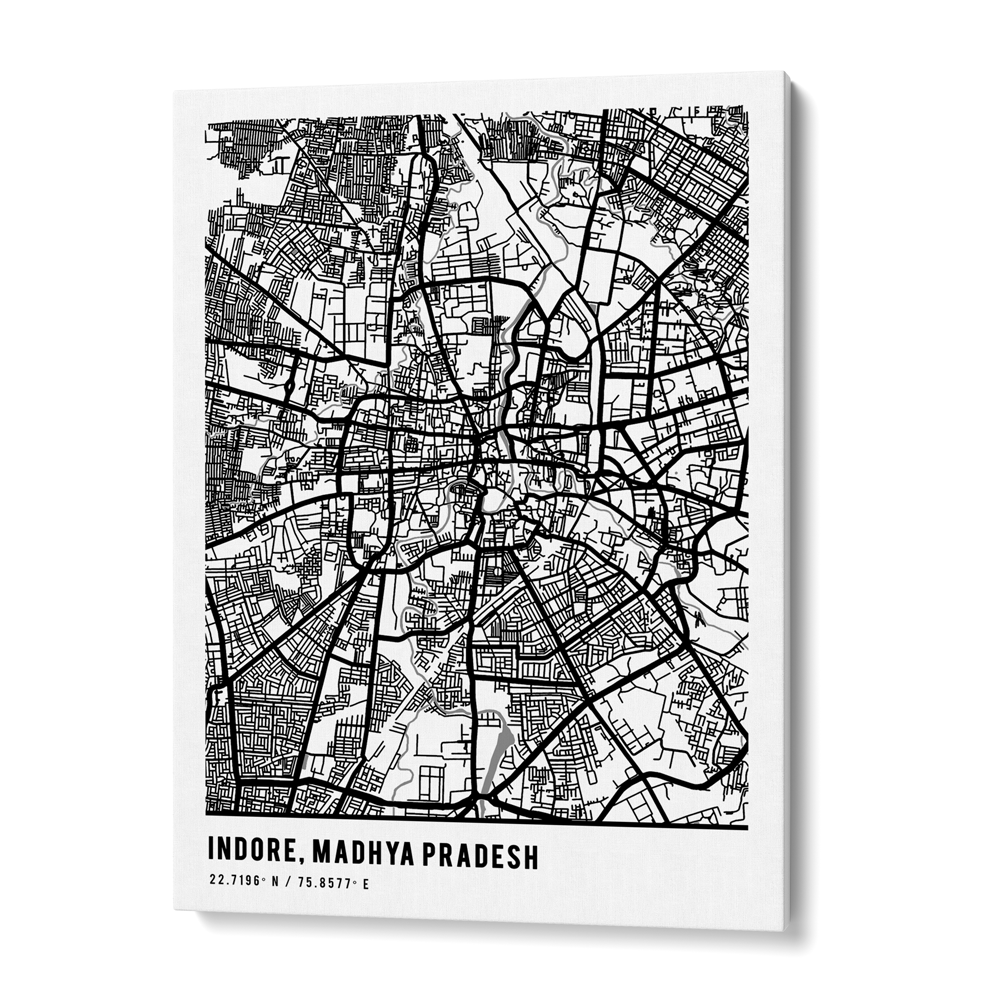 Map Art - White - Pantone Wall Journals Canvas Gallery Wrap