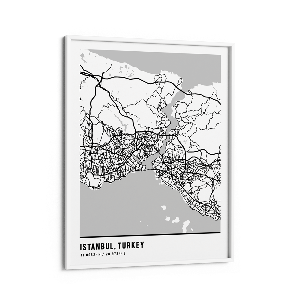 Map Art - White - Pantone Wall Journals Matte Paper White Frame