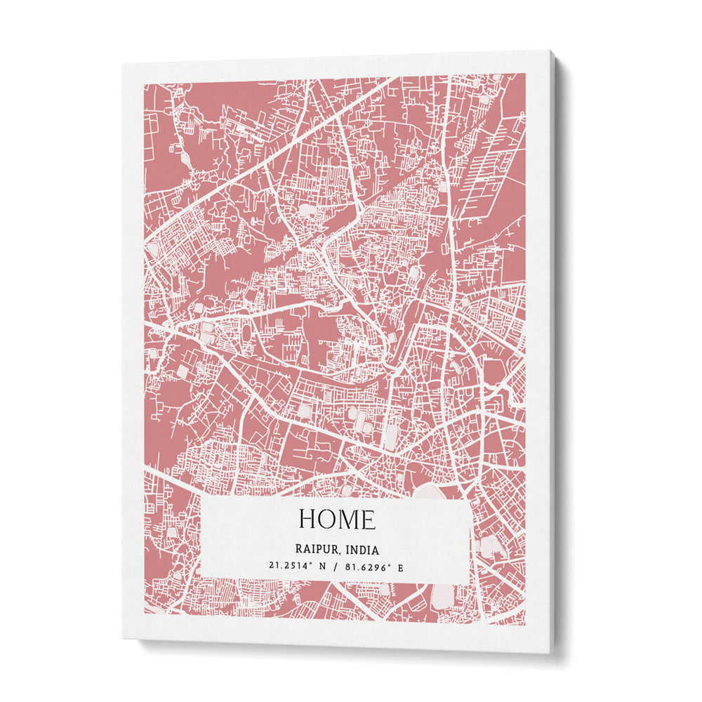 Map Art - Baby Pink - The Executive Wall Journals Canvas Gallery Wrap