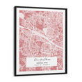 Load image into Gallery viewer, Map Art - Baby Pink - The Executive Wall Journals Matte Paper Black Frame
