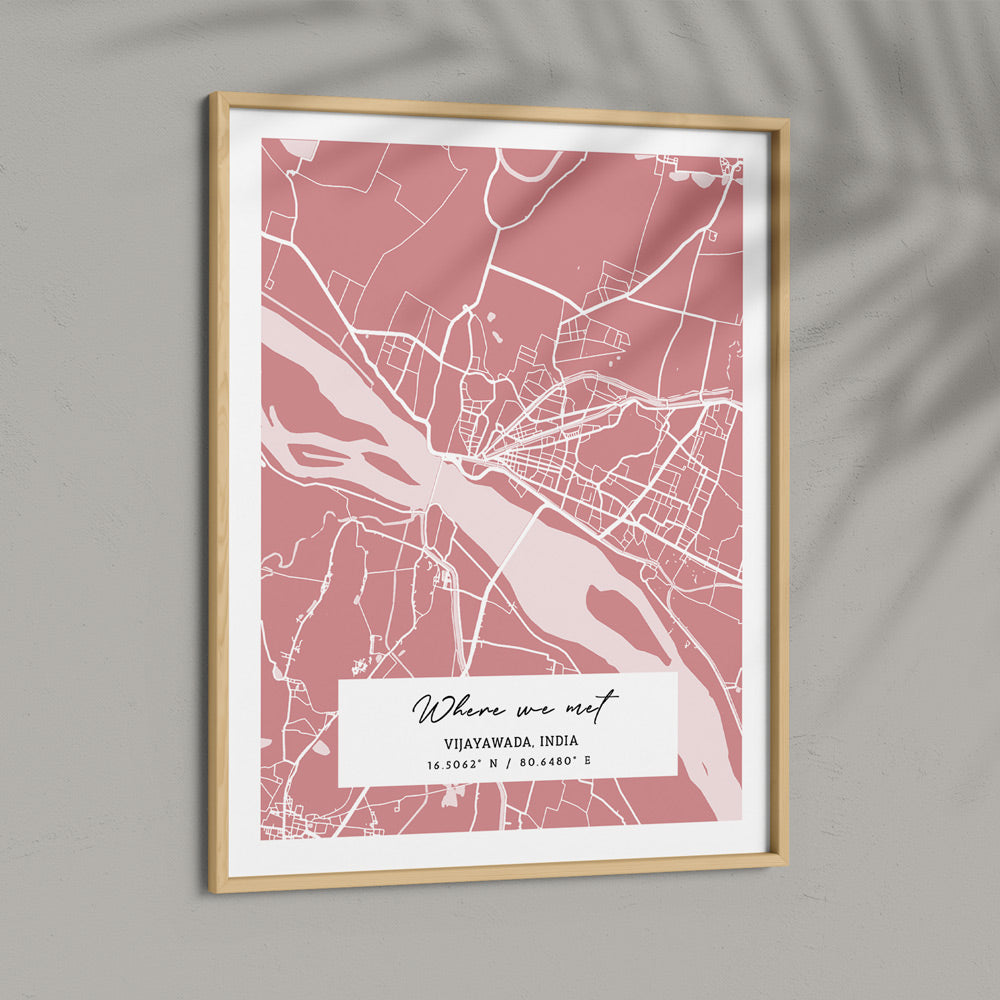 Map Art - Baby Pink - The Executive Wall Journals  