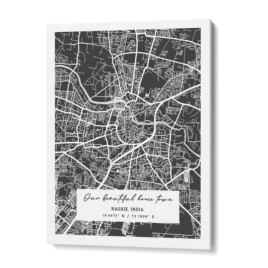 Map Art - Slate Grey - The Executive Wall Journals Canvas Gallery Wrap
