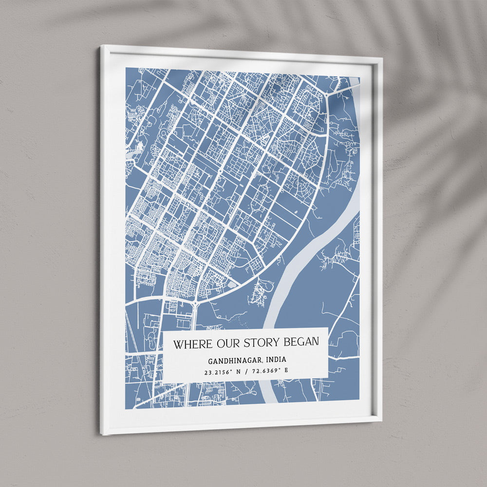 Map Art - Powder Blue - The Executive Wall Journals  